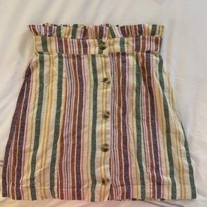 Linen colorful striped skirt